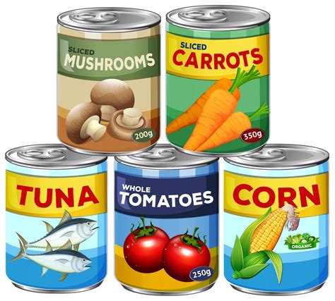 A Set Of Can Food Vector Art At Vecteezy