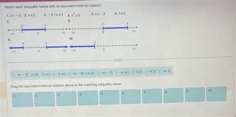 Solved Match Each Inequality Below With Its Equivalent Chegg