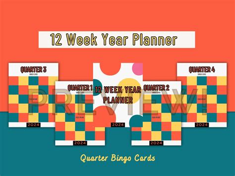 12 Week Year Planner 3 Month Goals Planner Digital Planner Printable