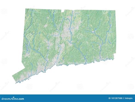 High Resolution Topographic Map of Connecticut Stock Illustration ...