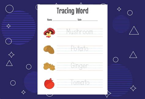 Word Tracing Worksheets For Kids Letters Trace Exercises For Kids