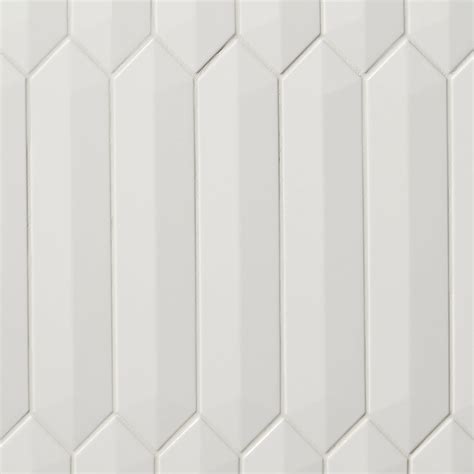 Shop Kent White 3x12 Contour 3D Picket Polished Ceramic Wall Tile