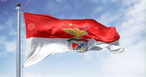 Benfica Football Club Flag Waving in the Wind Editorial Photo ...