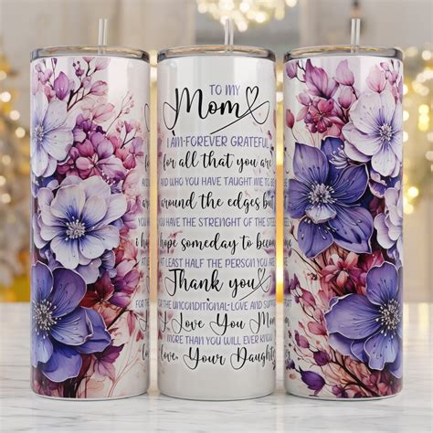 Mothers Day Tumbler Wrap 20oz Skinny Tumbler Sublimation Design Mom