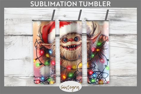 Christmas Krampus V4 Entangled In Lights Tumbler Sublimation