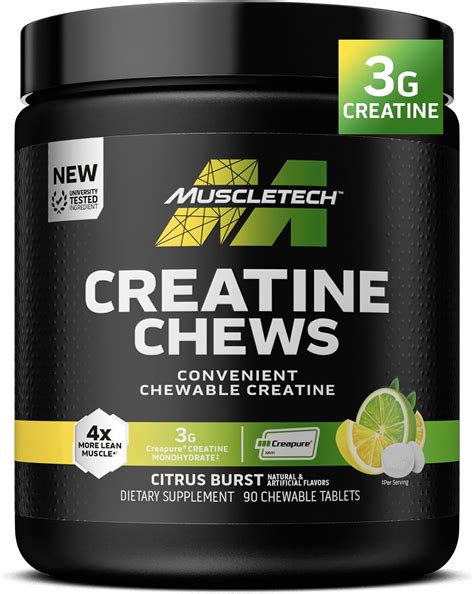 Amazon.com: MuscleTech Creatine Chews - Creapure Monohydrate Supplement ...