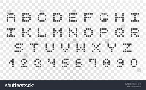 Pixel Alphabet Letters Number Set Modern Stock Vector (Royalty Free ...