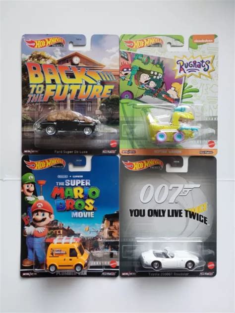 Hot Wheels Premium Set Of Dmc P Mario Van Rugrats Bttf Bond New Picclick Uk