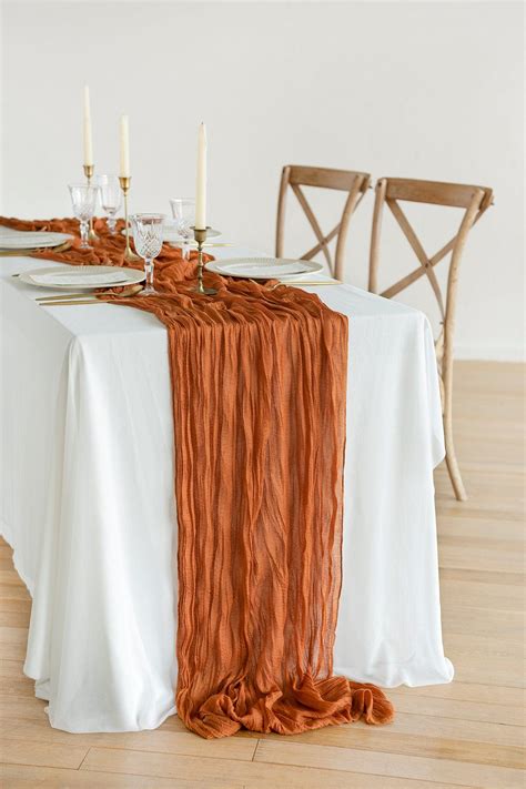 Rustic Gauze Cheesecloth Table Runner W X Ft Colors Rusting