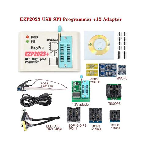 Ezp2023 High Speed Spi Flash Programmer Full Set 12 Adapters Support