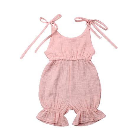 6 Farieb Roztomilé Dieťa Dievča Farbou Jumpsuit Oblečenie Sunsuit Pre