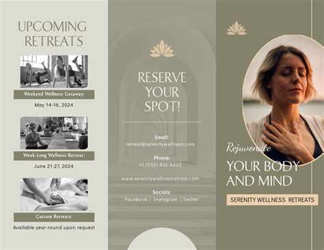 Wellness Retreat Brochure Template Visme