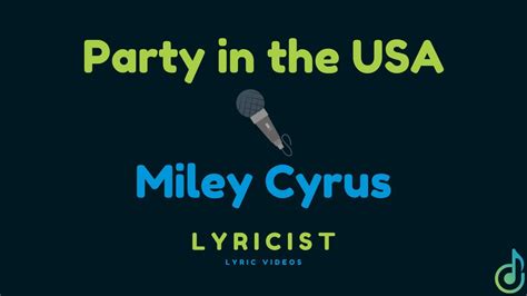 Party in the USA | Lyrics | Lyricist - YouTube