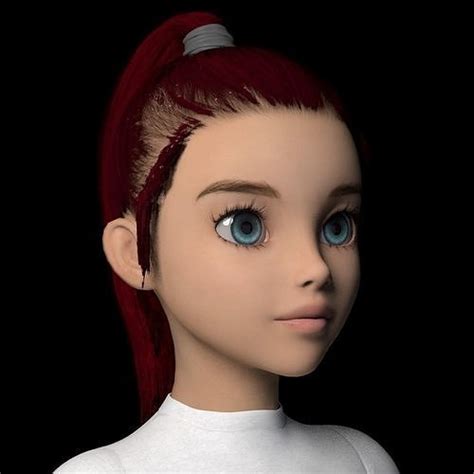 Redhead College Girl 3d Model Rigged Cgtrader