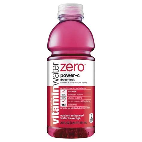 Glaceau Vitaminwater Zero Power C Dragonfruit Enhanced Water Beverage