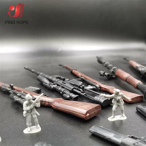 6pcs 1 6 4D 98K RPG SVT 40 M200 G43 Rifle Assembly Gun Model Toy Fit 12