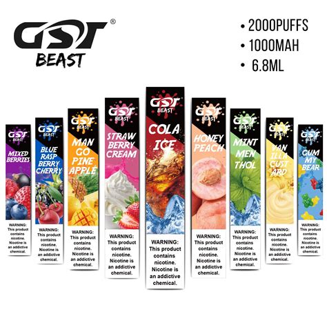 New Flavors Gst Beast Factory Wholesale 1000mAh Disposable Vape Pen