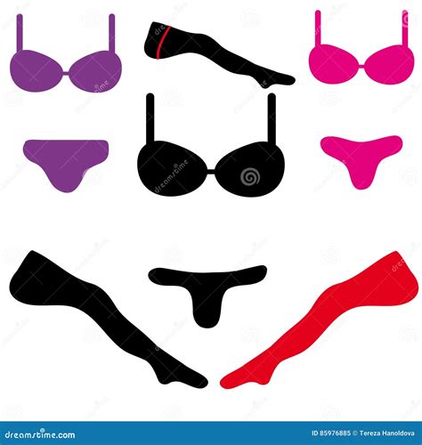 Women Lingerie On White Background Stock Vector Illustration Of Underwear Clothes 85976885