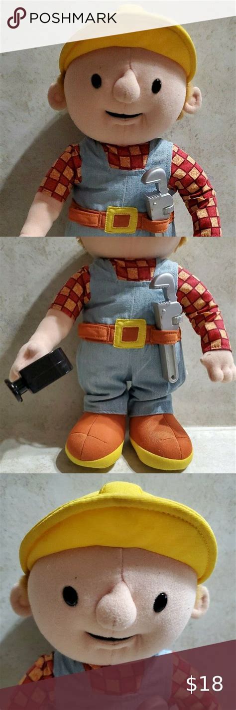 Bob The Builder Talking Plush 12” 2001 Hasbro Hammer Playskool Stuffed