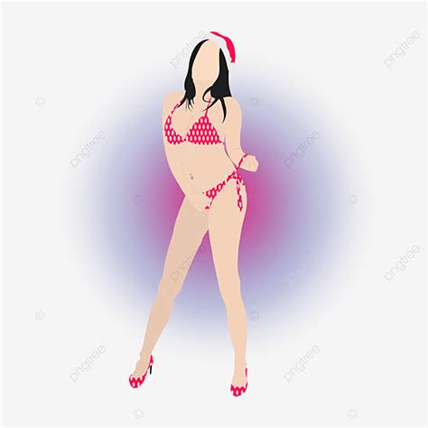 Lady In Bikini Clipart Vector Lady In Red Bikini Modern Vector