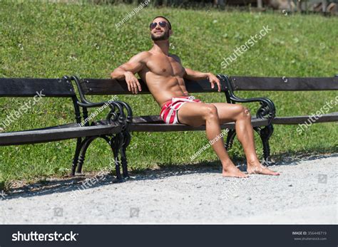 Smiling Athlete Naked Torso Sitting Resting Stock Photo Shutterstock