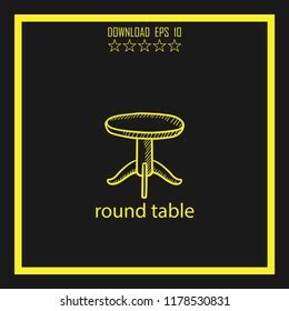 Round Table Sketch Vector Icon Stock Vector (Royalty Free) 1178530831 ...