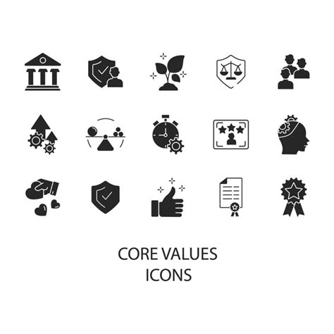 Core Values Icons Set Core Values Pack Symbol Vector Elements For