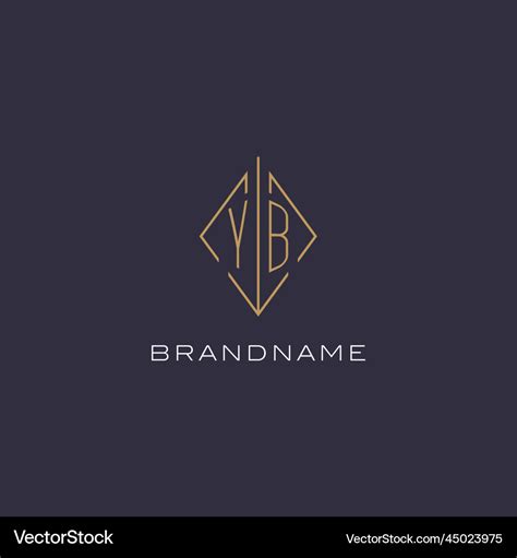 Initial Letter Yb Logo Monogram With Diamond Vector Image