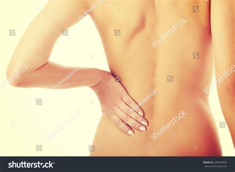 Naked Beautiful Woman Touching Her Back Stock Photo 248916628 Shutterstock