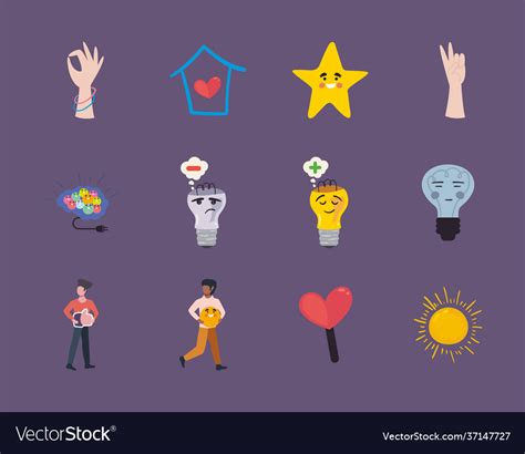 Positive symbol set Royalty Free Vector Image - VectorStock