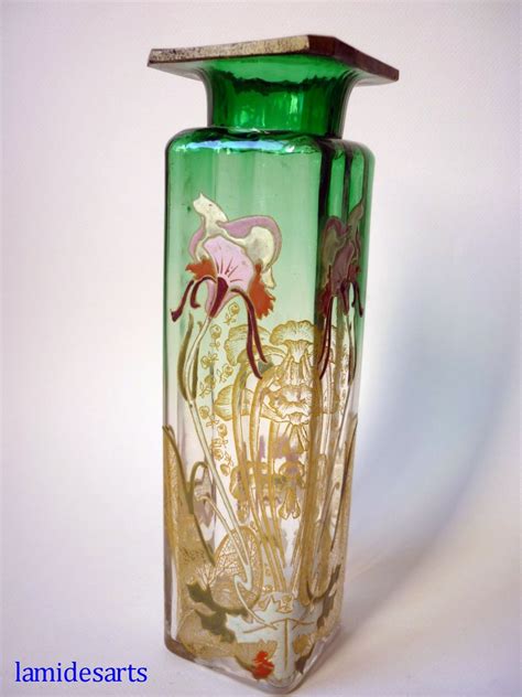 Vase Verre Emaille Legras Montjoye Art Nouveau