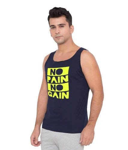 American Elm Men S Yello No Pain No Gain Graphic Print Stylish Gym Wear