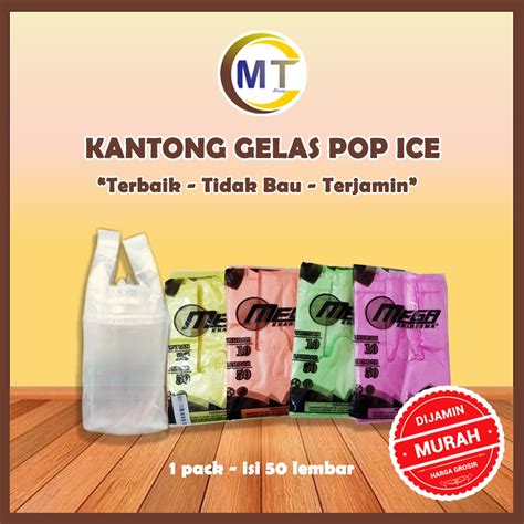 Jual Kantong Kresek Gelas OZ Cup Pop Ice 1 Gelas Plastik Transparan