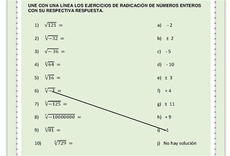 Ayuda porfavor Une con una linea los ejercicios de radicación de