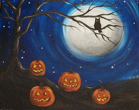 Get 15 Free Best Halloween Paintings | | FreeCreatives | Halloween canvas paintings, Halloween ...