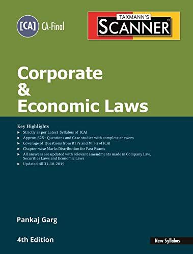 Buy Taxmann S Scanner Corporate Economic Laws Ca Final New Syllabus