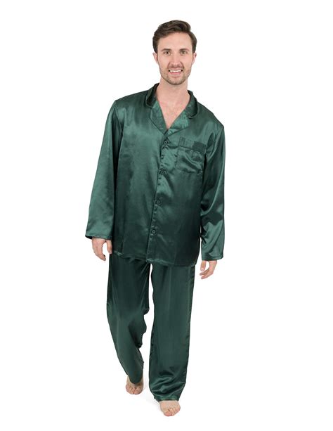 Leveret Leveret Mens Satin Pajamas Christmas 2 Piece Pajama Set Size