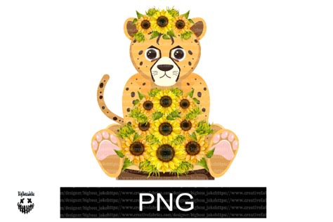 Funny Cheetah With Sunflower Graphic By Bigboss Joke · Creative Fabrica