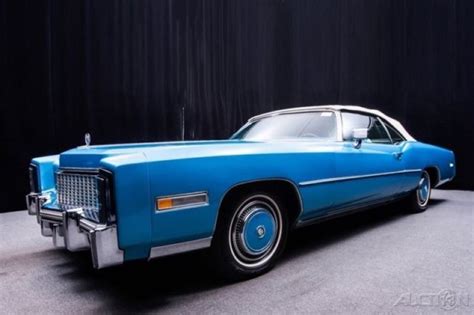 1976 Cadillac Eldorado Convertible 83104 Miles Crystal Blue Firemist