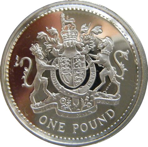 Pound Elizabeth Ii Royal Arms Silver Proof United Kingdom