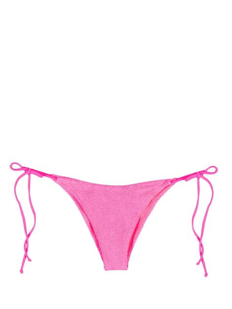 Mc Saint Barth Ruched Side Tie Bikini Bottoms Pink Editorialist