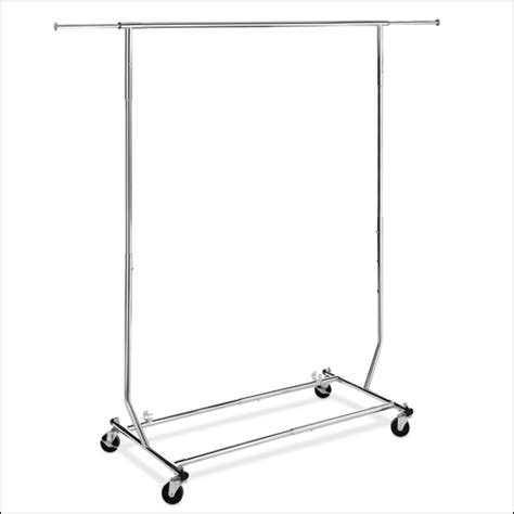 Chrome Rolling Garment Rack Eventluxe