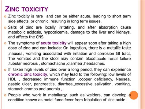 Zinc Toxicity