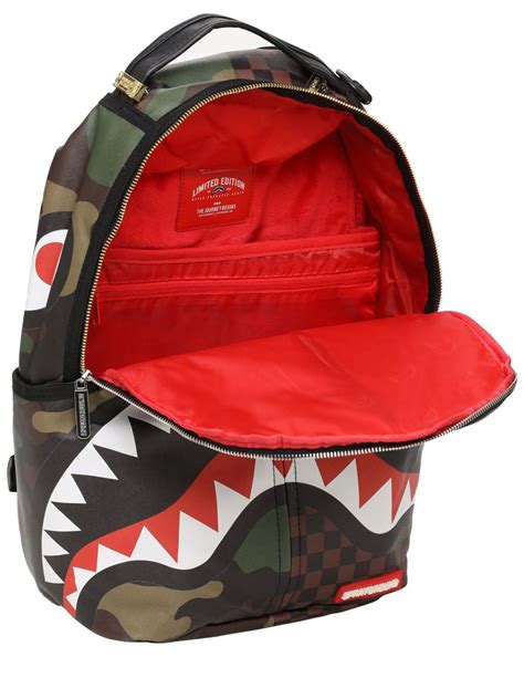 Sprayground Check And Camo Backpack For Men Lyst