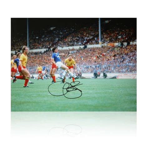 Graeme Sharp Signed Everton Print 1984 FA Cup Final Genuine Signed