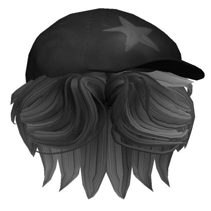 Parted Boy Hair W Y2K Cap In Black White Roblox