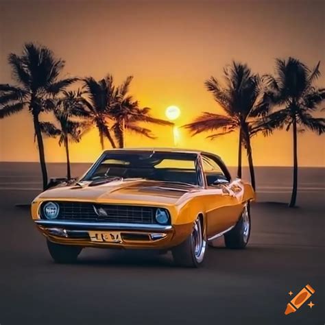 Camaro Ss On The Beach On Craiyon