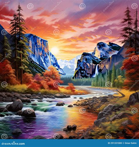 Cascading Perfection: Nature S Masterpiece in Full Glory Stock Image