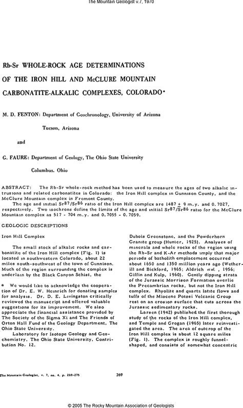 AAPG Datapages Archives Rb Sr Whole Rock Age Determinations Of The