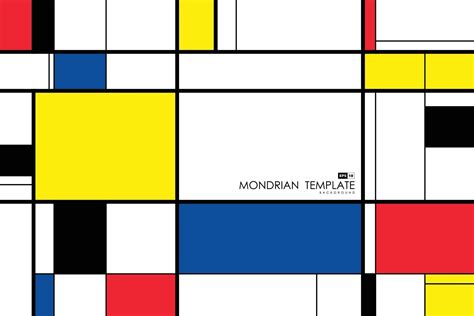 Abstract Mondrian Template Design Artwork Retro Background